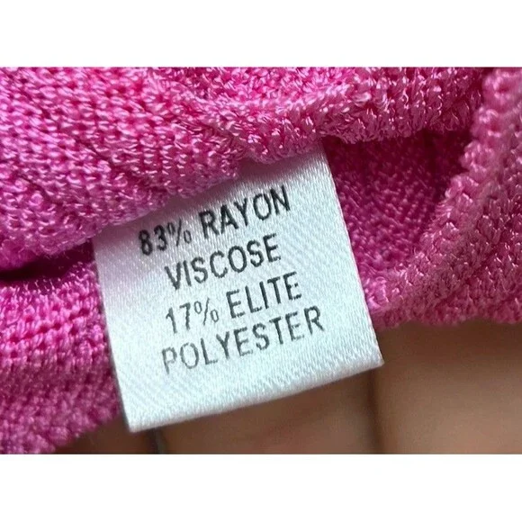 Cushnie et Ochs Pink Ribbed Knit Slash Slit Skirt Size Medium Womens Midi Pullon - Picture 6 of 7